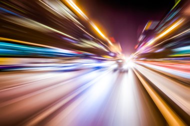 Bulanık ışıklar, uzun pozlama fotoğraf trafik