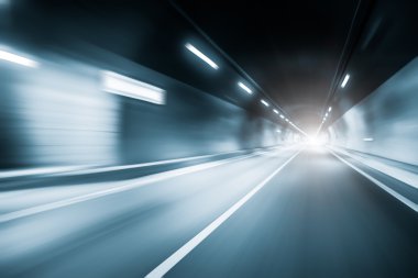 Mavi renk tünel araba sürüş Hareket Bulanıklığı