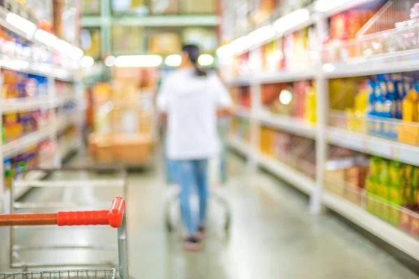 Supermarket rozostření pozadí — Stock fotografie