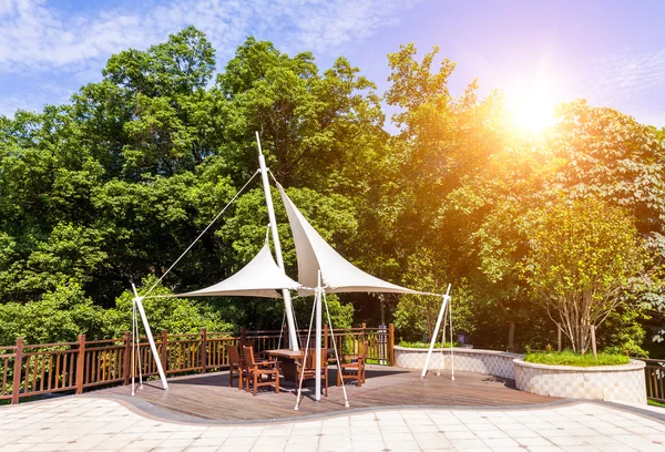 Park pavilion with sunlight — Stock Photo, Image