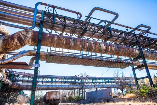 Nehézipari üzem csővezetékek — Stock Fotó