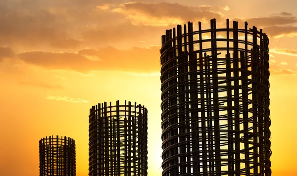 Stock rebar at construction — Stock Photo, Image