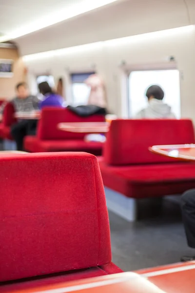 The restaurant in fast train — Stock Photo, Image