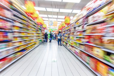 Supermarket aisle,motion blur clipart
