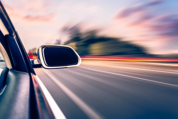 Ar on the road whit motion blur background — Stock Photo, Image