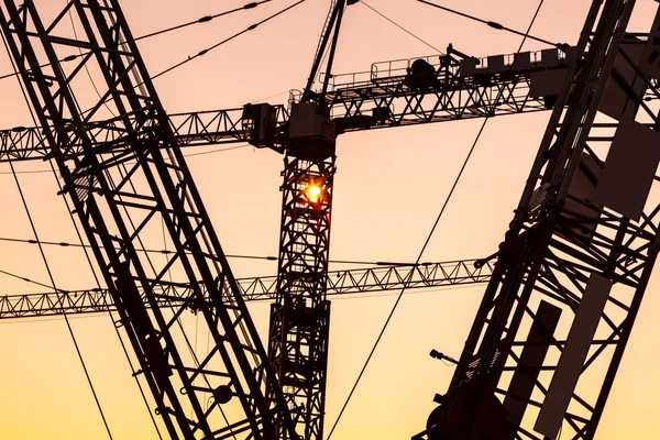 Silhouette of construction site — Stock Photo, Image