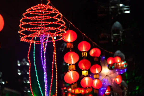 Utställning av lyktor under Lantern Festival — Stockfoto