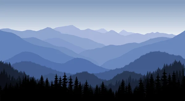 Vecteur matin en montagne — Image vectorielle