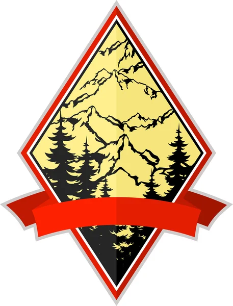 Vector mountain äventyr camping expedition logotyp emblem — Stock vektor