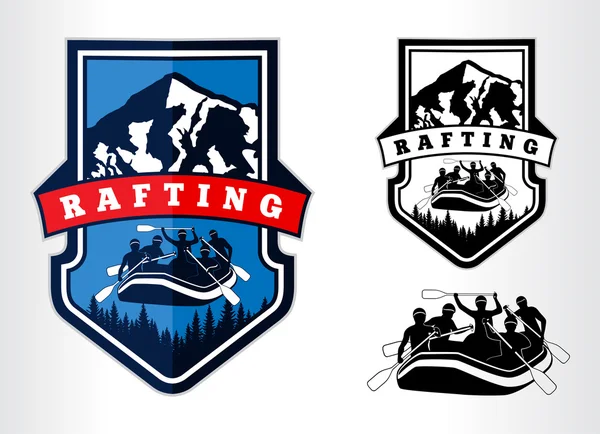 Conjunto de vetor rafting emblemas logotipo — Vetor de Stock