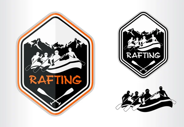 Logotipo del emblema de rafting vector — Vector de stock