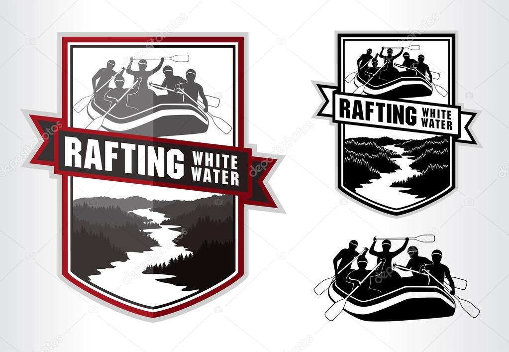 vector rafting emblem logo