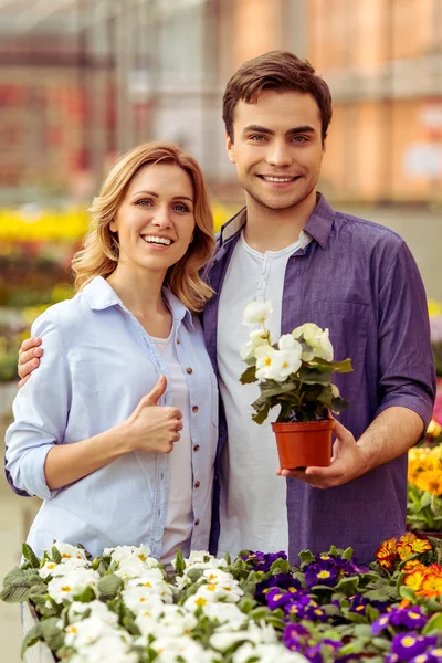 Menschen in der Orangerie — Stockfoto