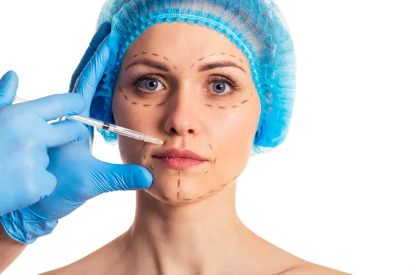 Preparation for facial surgery — Stock Photo, Image