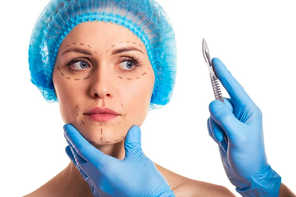 Preparation for facial surgery — Stock Photo, Image