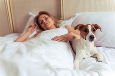 güzel bir kız ile köpek