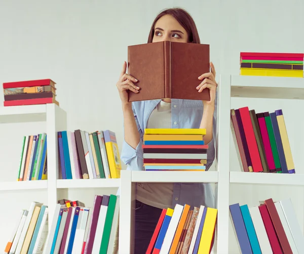 Girl with books — Stock Photo, Image