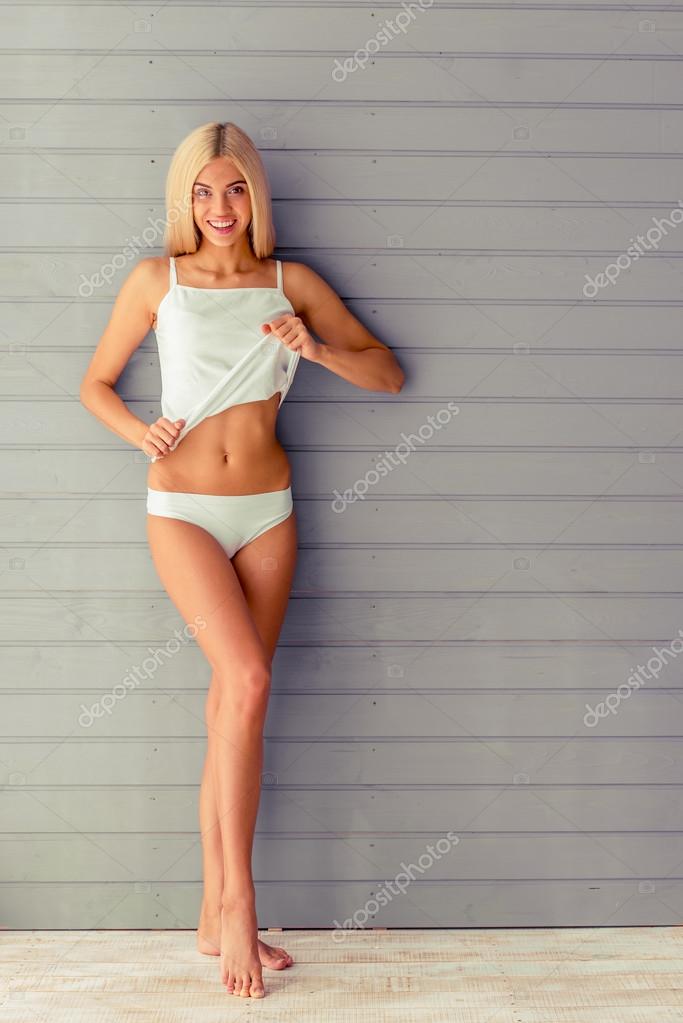 girl in underwear фотография Stock