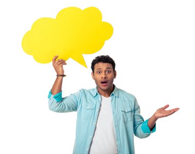 Konuşma balonu ile Afro Amerikan