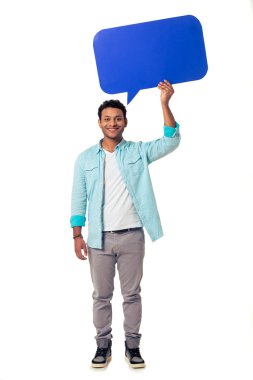 Konuşma balonu ile Afro Amerikan