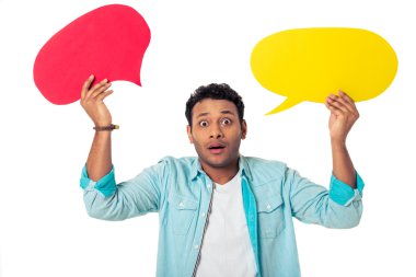 Konuşma balonu ile Afro Amerikan