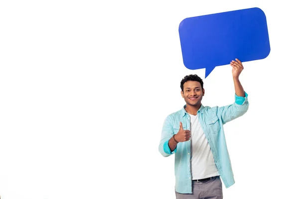 Afro American with speech bubble — Stock Photo, Image