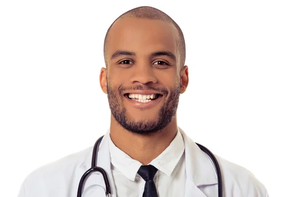 Knappe Afro Amerikaanse dokter — Stockfoto