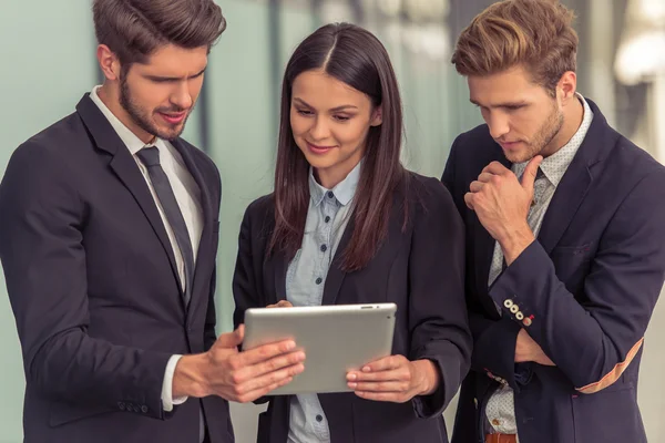 Business people with gadget — Stock Photo, Image