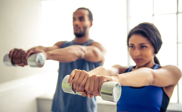 Afro American couple working out — Stock Photo, Image