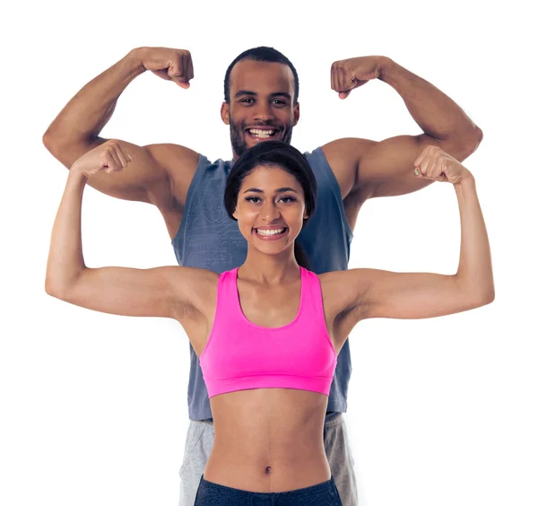 Afro amerikanisch pärchen working out — Stockfoto