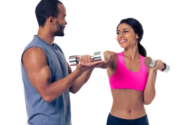 Afro amerikanisch pärchen working out — Stockfoto