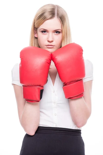 Vrouw boksen — Stockfoto