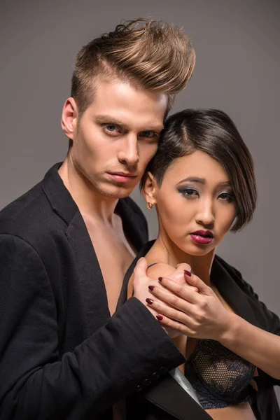 Fashion portrait of a couple — Stock Photo, Image