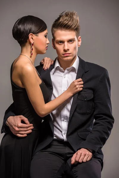 Fashion portrait of a couple — Stock Photo, Image