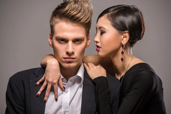 Fashion portrait of a couple — Stock Photo, Image