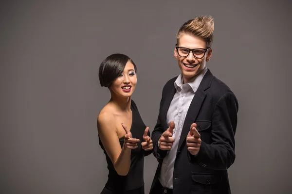 Fashion portrait of a couple — Stock Photo, Image