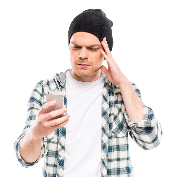 Homme avec téléphone — Photo