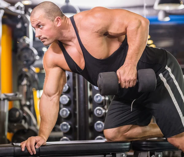 Culturista en el gimnasio —  Fotos de Stock