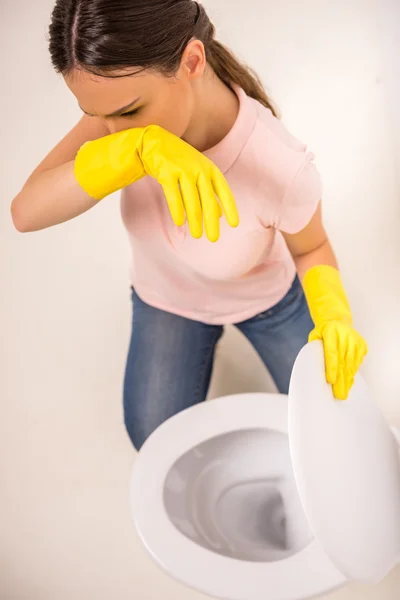 Tuvalet temizlik — Stok fotoğraf