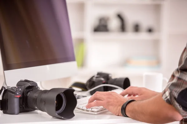 Fotógrafo a trabalhar — Fotografia de Stock