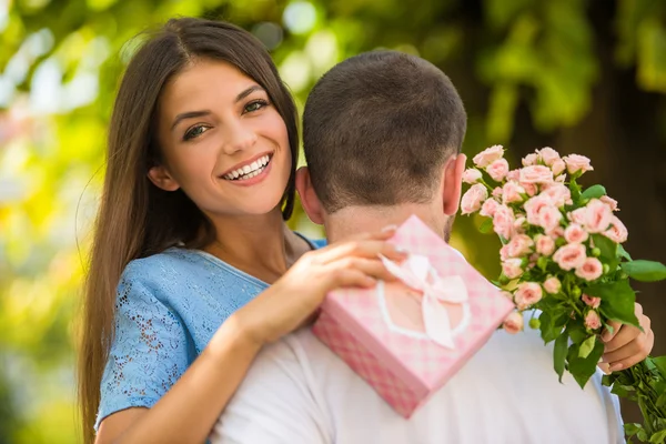 Loving couple on a date — Stock Photo, Image