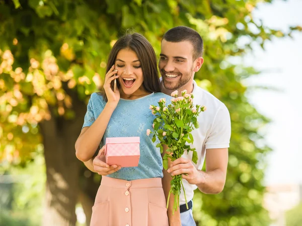 Loving couple on a date — Stock Photo, Image