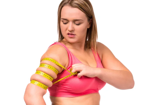 Mujer gorda dieta — Foto de Stock