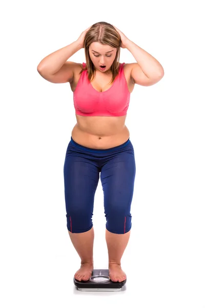 Mujer gorda dieta — Foto de Stock