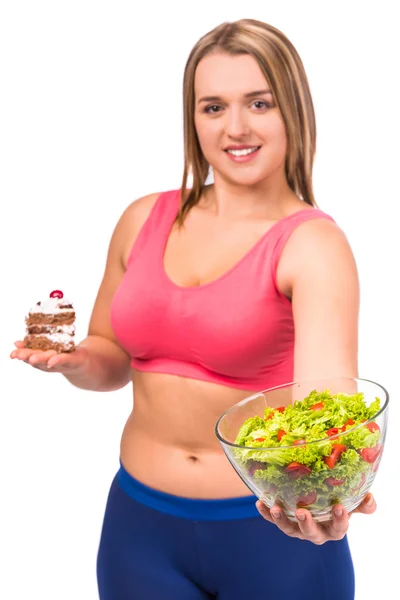 Grasso dieta donna — Foto Stock