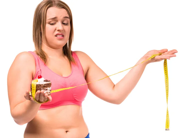 Kövér nő, Fogyókúra — Stock Fotó
