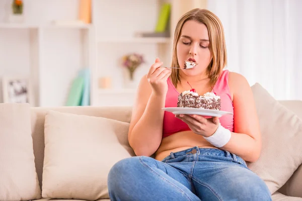 Diät für dicke Frauen — Stockfoto