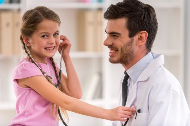 Child and pediatrician clipart