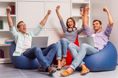 Young successful team working