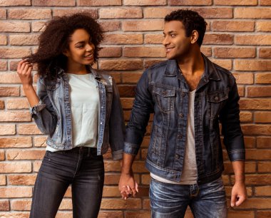 Attractive Afro-American couple clipart